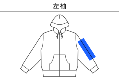 スタンダードジップパーカ（RSZ-143）C：左袖