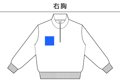 レギュラーウェイトハーフジップスウェットシャツ（SH2253）B：右胸