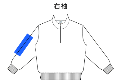 レギュラーウェイトハーフジップスウェットシャツ（SH2253）D：右袖