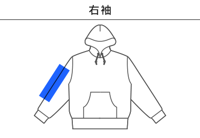 レギュラーウェイト スウェットP/Oパーカ（SP2250）C：右袖