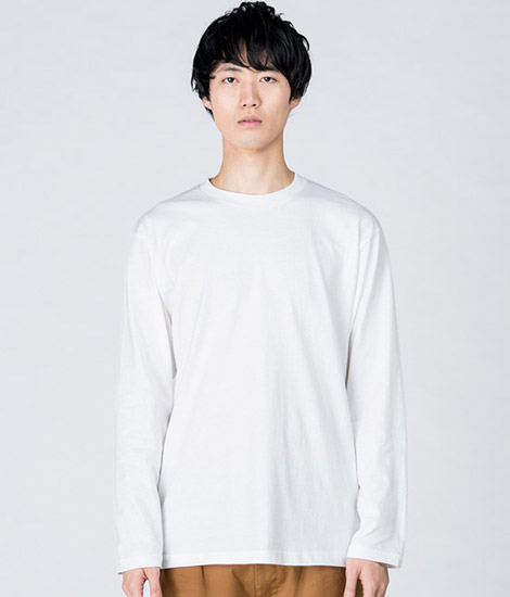 5.6オンスヘビーウェイト長袖リブ無しカラーＴシャツ
