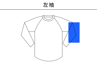 5.6オンスラグランベースボールＴシャツ（00138-RBB）B：左袖