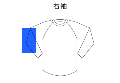5.6オンスラグランベースボールＴシャツ（00138-RBB）C：右袖