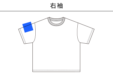 6.5オンス ファインジャージー ボックスシルエット Tシャツ（1108-01）C：右袖