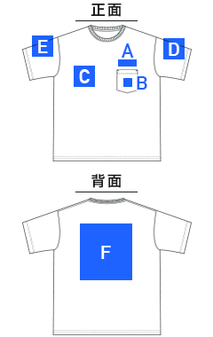 9.1オンス マグナムウェイト ビッグシルエット Tシャツ（ポケット付）（4412-01）プリント可能範囲