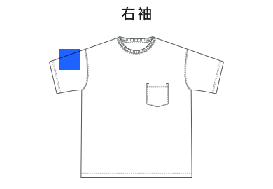 9.1オンス マグナムウェイト ビッグシルエット Tシャツ（ポケット付）（4412-01）E：右袖