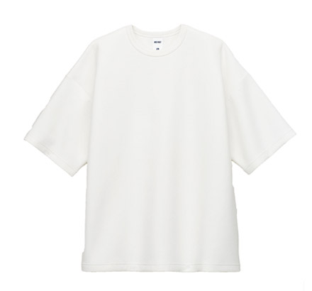 8.5オンスダンボールニットビッグシルエットTシャツ（ポリジン加工）（MS1167） オフホワイト（115）