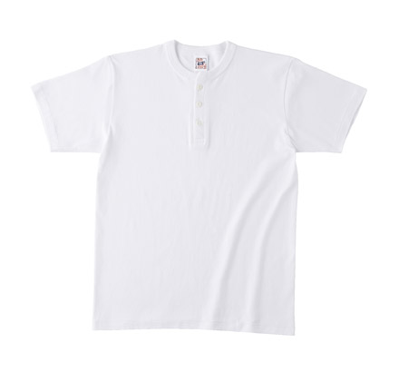 オープンエンド マックスウェイトヘンリーネックTシャツ（OE1120） ホワイト（OE1120-01）