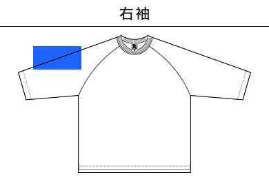 オープンエンドリラックスフィットラグランTシャツ（OE1250）C：右袖