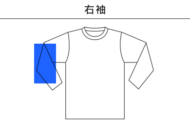トライブレンドラグラン7分袖Tシャツ（TQS-122）C：右袖