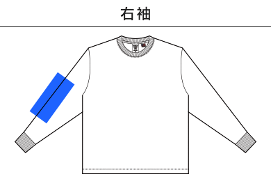 USAコットンロングスリーブTシャツ（UCL-951）C：右袖