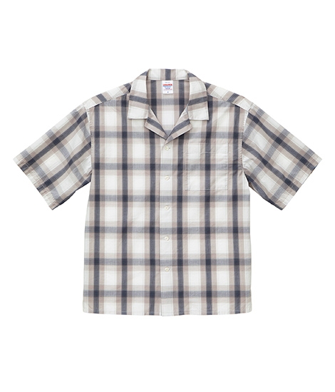 コットン オープンカラー ショートスリーブ シャツ