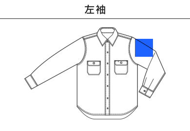 T/C ワーク  ロングスリーブ シャツ（1773-01）C：左袖