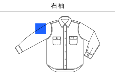 T/Cシャンブレー ワーク ロングスリーブシャツ（1784-01）D：右袖
