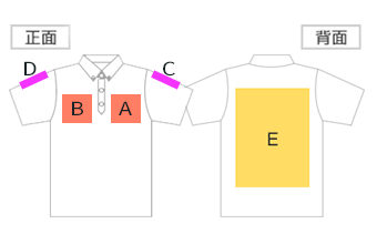 ボタンダウンポロシャツ（ポケット無し)正面、背面