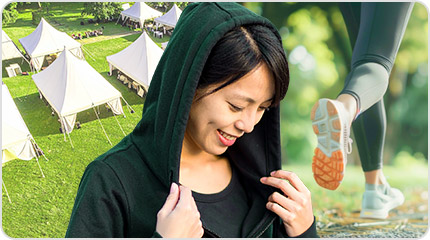 フード付きパーカー着用時